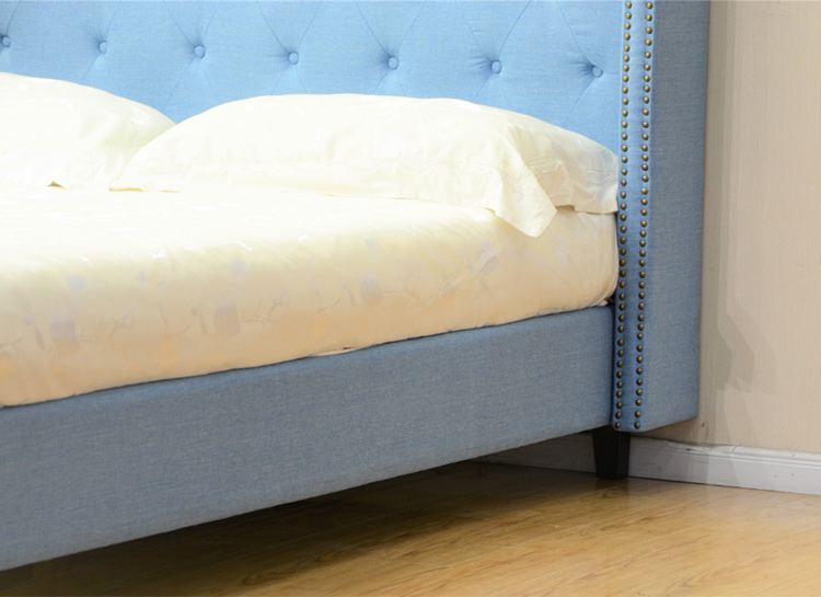 tufted linen platform bed 4